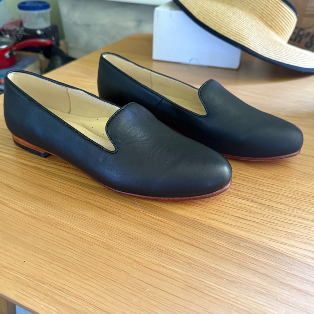 Nisolo Black Leather Smoking Loafers